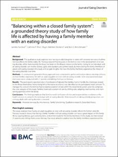 Nord Open Research Archive Balancing within a closed family